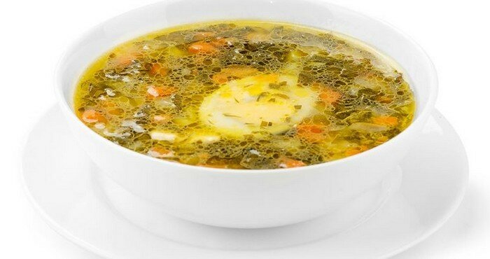 куриный щавелевый суп с овощами