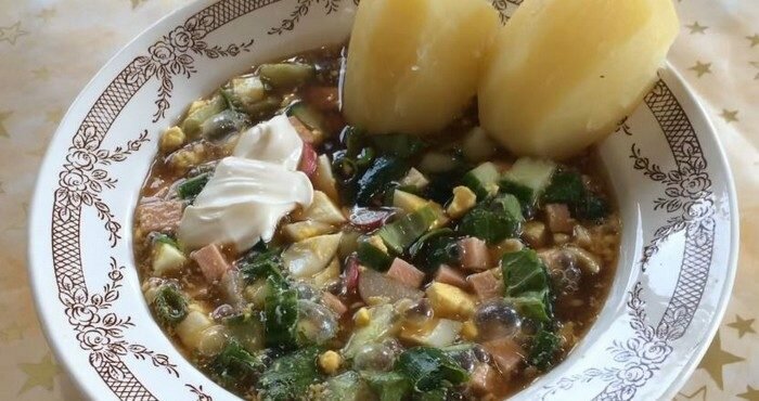 Окрошка на квасе — готовим холодный суп в летнюю жару