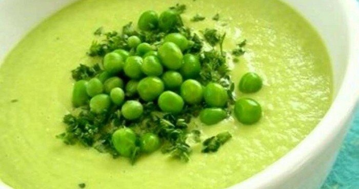Суп пюре из брокколи с зеленым горошком
