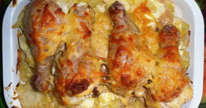 куриные голени под сыром в духовке